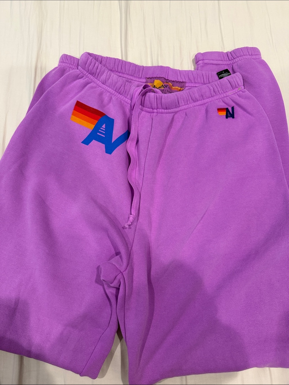 Aviator Nation Lilac Track Joggers with Embroidered Logo - Picture 2 of 4